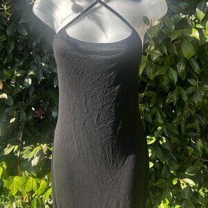 Shein Sxy Solid Criss-Cross Backless Bodycon Dress